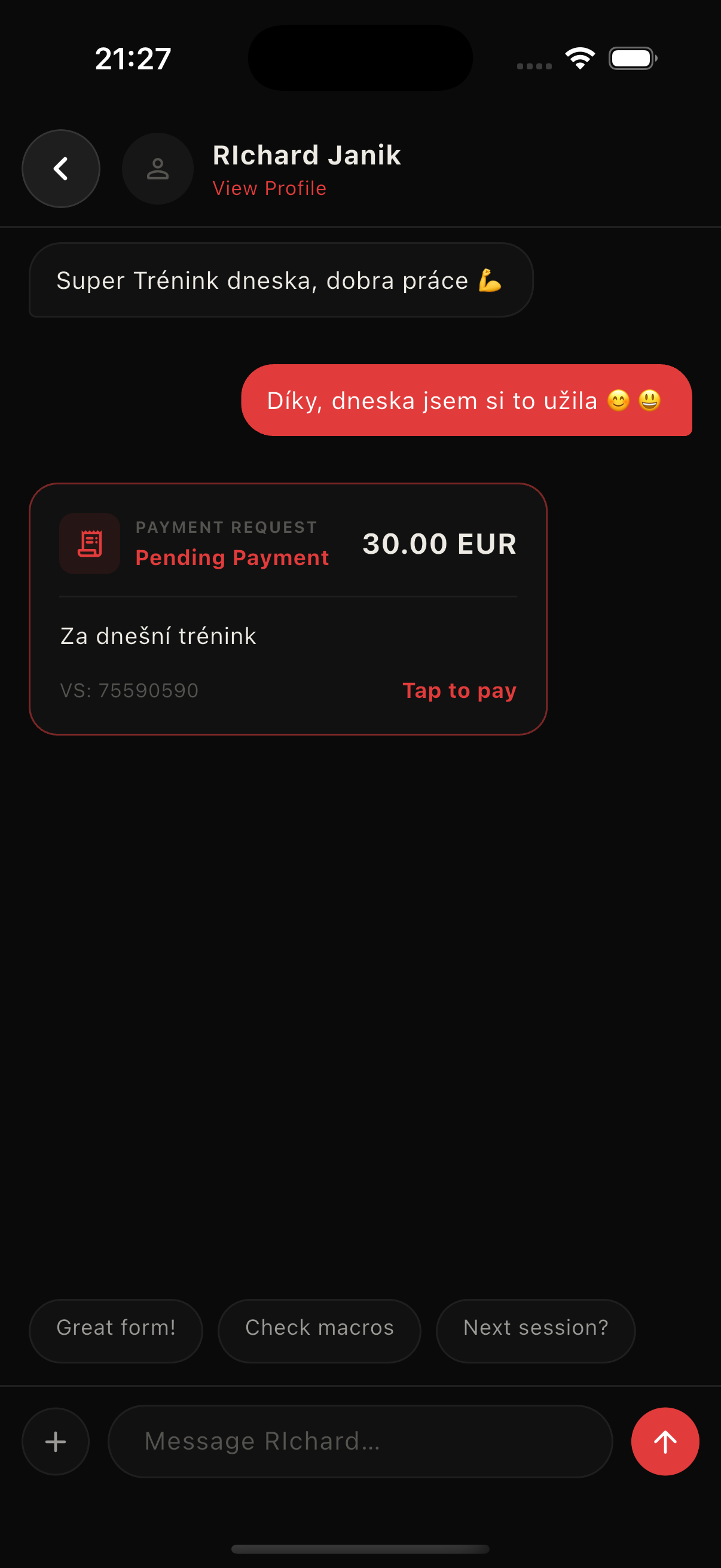 Požadavek na platbu